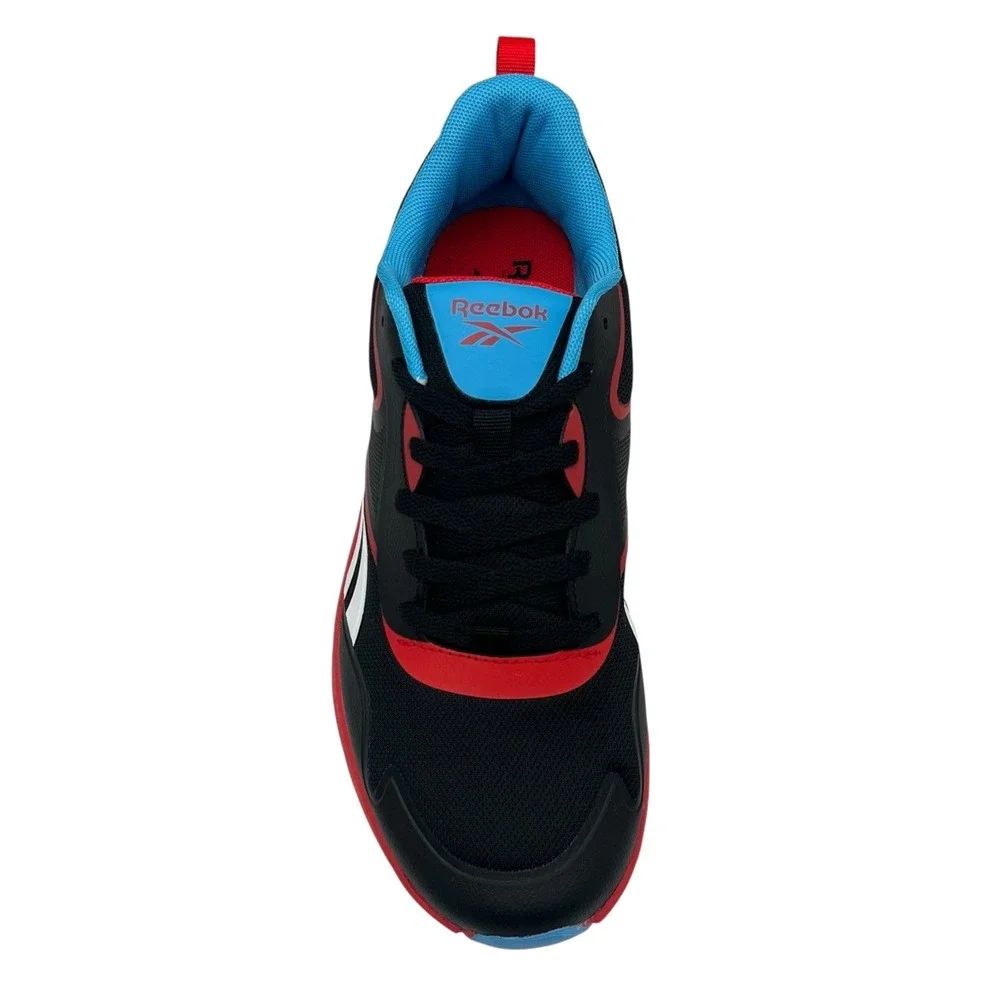 Reebok Youth Big Boys Rush Sneakers Size 7 Black Fiery Red White Blue Lace Up